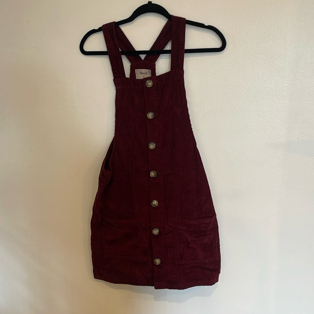 Denim&co maroon corduroy dress with pockets size 8